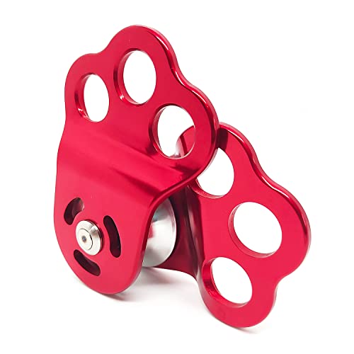 EMMRAGNO 30KN Aluminum Climbing Pulley with Three-Hole Hitch for Rock Climbing & Zipline