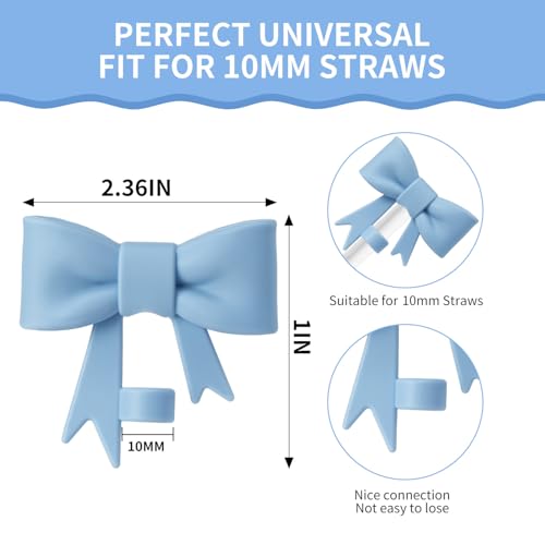 Bow Straw Topper for 10mm Straws - Leak-Proof Silicone Cover - 1Pcs-A