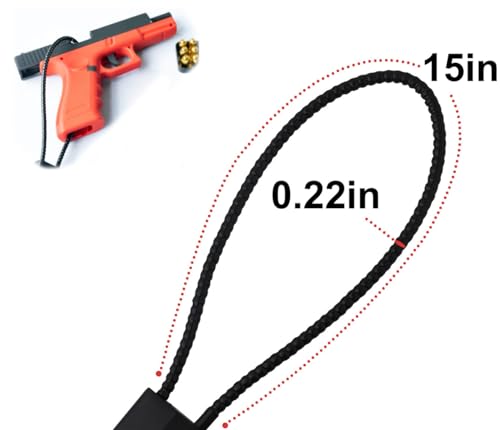 Keyed Alike Cable Gun Locks with Keys - 15" Safety Lock, 5 Pack - Black