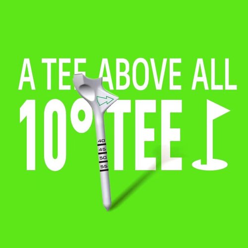 LOFIN Adjustable Height 10° Golf Tees – 3.15" Eco-Plastic Low-Friction Tees for Precision Launch Angle, Longer Straighter Drives – Performance Training Tee for Driving Range, White (10-Pack)