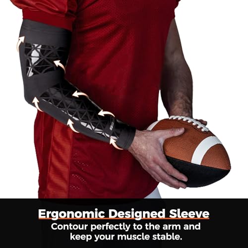 COOLOMG Youth & Adult White Football Arm Sleeve with Sticky Grip - Small Pair