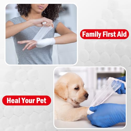 DMSKY 3 Inch x 4.1 Yards Gauze Rolls 60 Pack - Breathable Wound Bandage Wrap, Individually Wrapped Medical Gauze for First Aid, Vet & Mummy Wraps