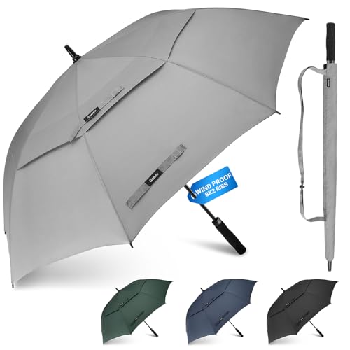 Gonex 72 Inch Windproof Auto Open Golf Umbrella with UV Protection - Grey