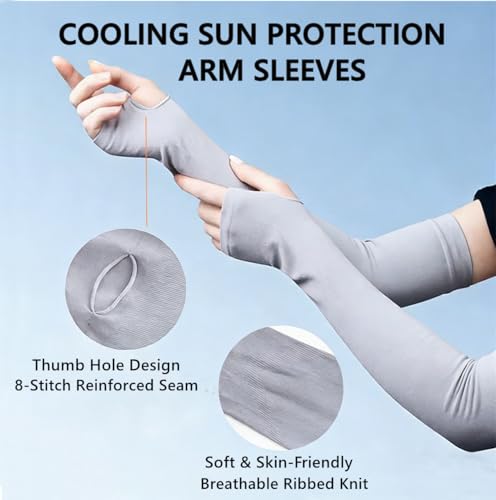 UPF 50 UV Protection Arm Sleeves with Thumb Holes - Pink