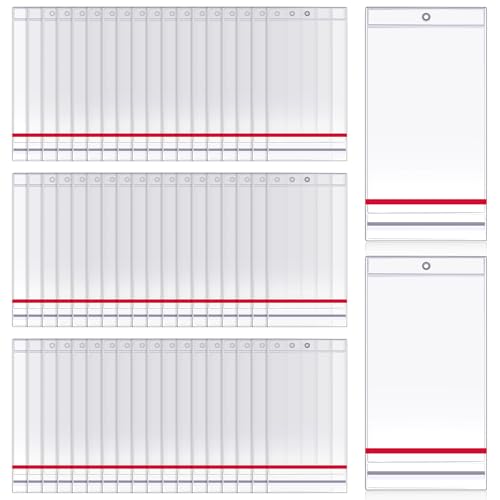 Faccito 50 Pcs Resealable Fire Extinguisher Tag Cover Waterproof Clear Fire Extinguisher Inspection Tag Covers Plastic Sleeve Annual Card Holder Label Bags