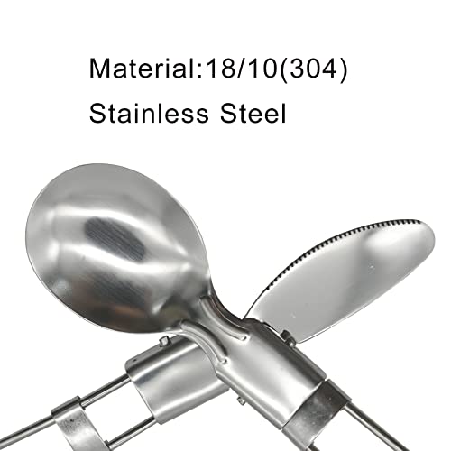 Portable Stainless Steel Camping Utensils Set - 4 Pcs