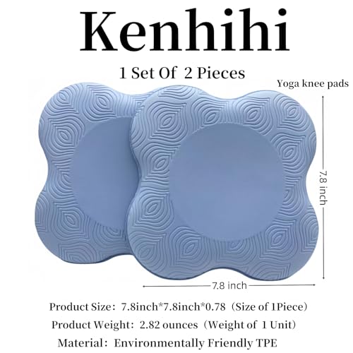 Yoga Knee Guards - Foam Pads for Kneeling & Meditation - Blue