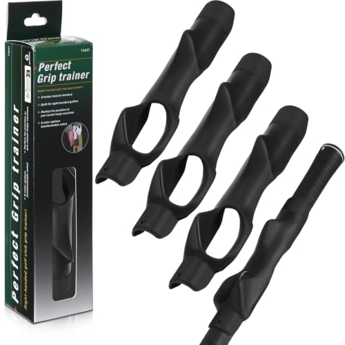Seenelling Golf Grip Trainers Set (4 pcs) Right-Handed | Black, Training Aids