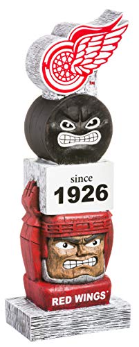 Detroit Red Wings Vintage Tiki Totem Statue - 16 Inches