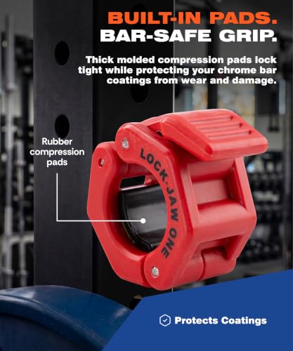 Heavy Duty Magnetic Barbell Clamps for 1" Olympic Bars - Red