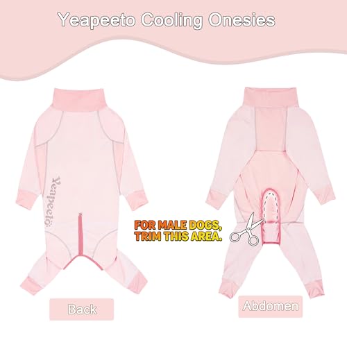 Dog Cooling Suit with UPF 50+ Sun Protection, Quick-Dry Jumpsuit for Large & Medium Dogs (Blush Pink, 5X-Large)