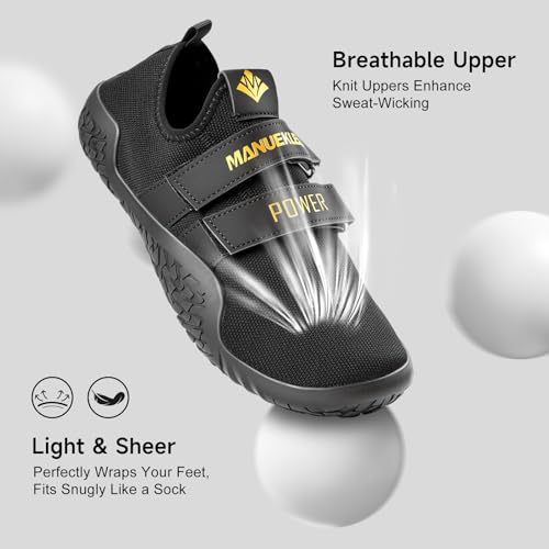 Weight Lifting Shoes for Men & Women - Deadlift Sneakers 10.5-11 Obsidian Black