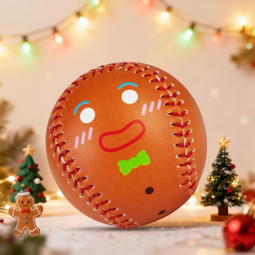 9-Inch PVC Baseball - Practice & Decor - Gingerbread/ Baseball Set