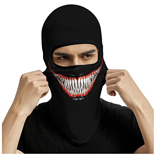 Obacle Balaclava Face Mask for Men Women Cycling Ski Hunting with Red Lip Smile - One Size