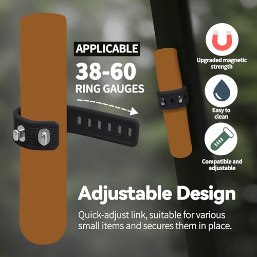 Adjustable Magnetic Golf Cart Holder - Fits 38 to 60 Ring Gauge - Black