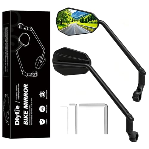 Diyife 2 Pcs Left & Right Wide Bicycle Mirrors for Handlebars - HD Ultra-Wide View