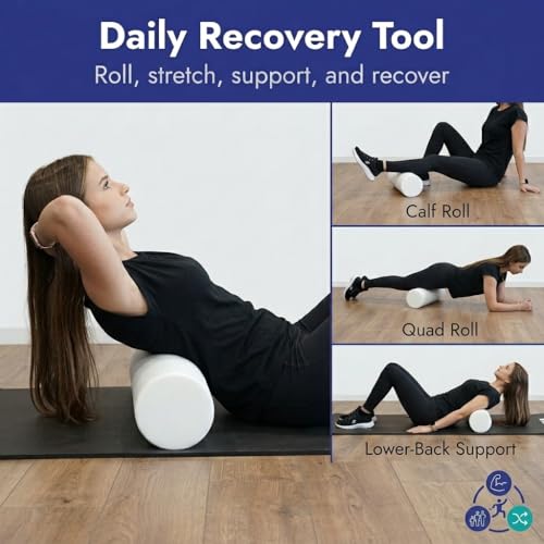 Medium Firm White PE Foam Roller - 36" Full Round