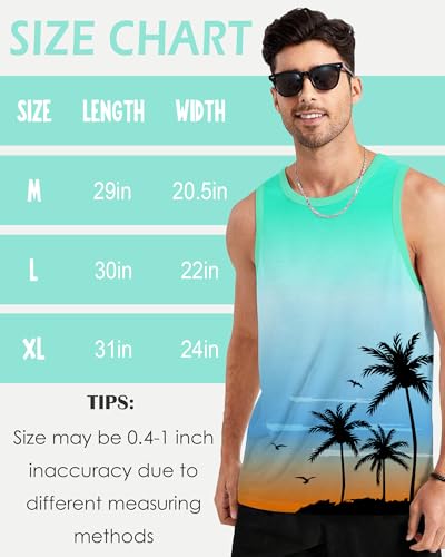 Mens Beach Tank Tops Sleeveless Shirts for Men Summer American Flag