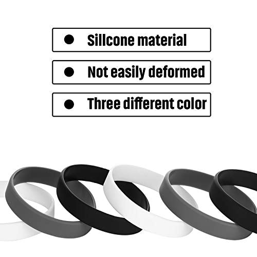 12 Solid Color Silicone Wristbands - Blank Rubber Bracelets