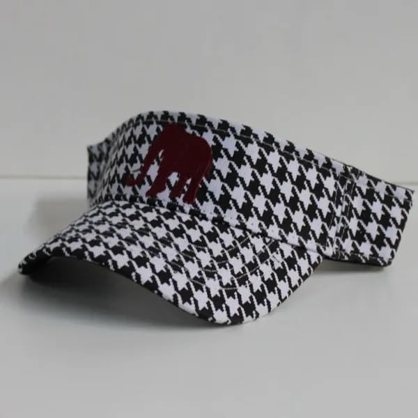 Alabama Crimson Tide Adjustable Visor with Houndstooth Elephant Logo