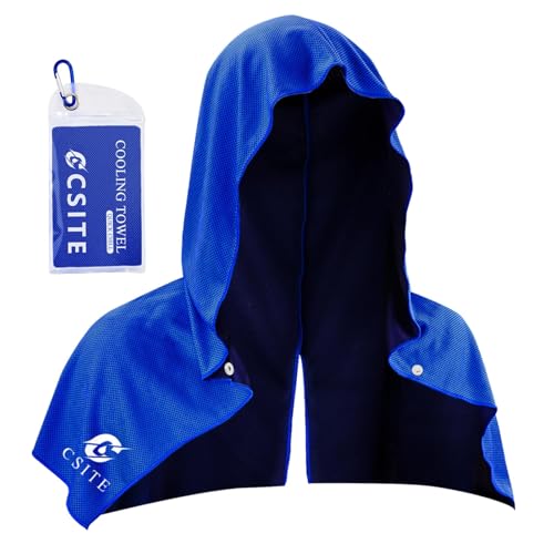 Cooling Hoodie Towel - Instant Cooling, UPF 50 Sun Protection, Royal Blue