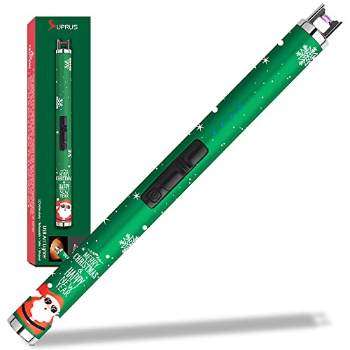 Electric Candle Lighter with LED Display - Christmas Green