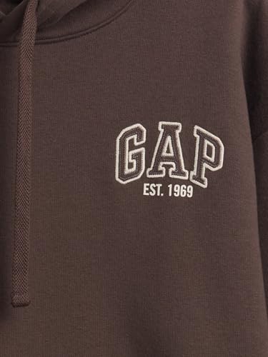 GAP Women's Hooded Logo Pullover - Medium, New Brown, Est. 1969