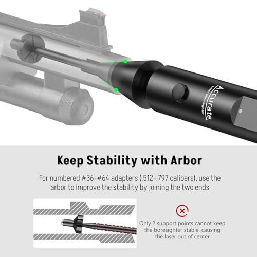 Green Laser Bore Sighter Kit with 64 Adapters Rechargeable for Firearms