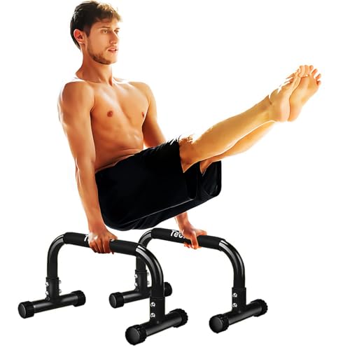 Heavy-Duty Push Up Bars - Parallettes for L-Sit & Dip - Black