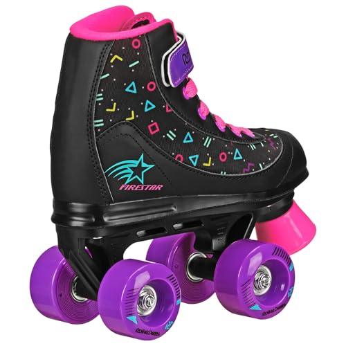 Roller Derby Firestar Youth Quad Roller Skates Midnight Prism for Girls & Boys