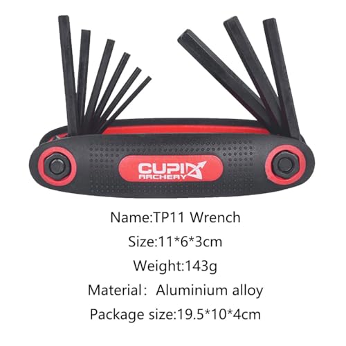 Archery Multi Wrench Tool - 9-in-1 Foldable Hex Wrench - Red