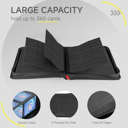 9 Pocket Card Binder for 360 Cards - Double-Sided Collection Folder