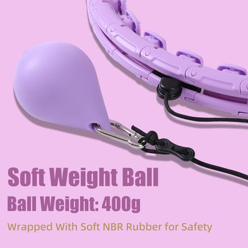 Weighted Workout Hoop for Adults - Smart Exercise Ring - 34 Links Purple