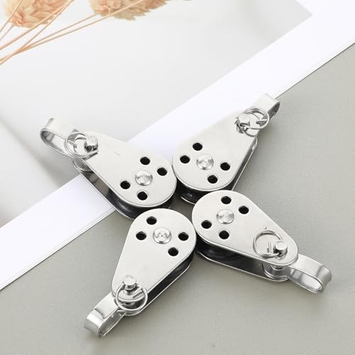 4-Pack Nylon Marine Pulleys for Boats & Kayaks - 316 Stainless Steel
