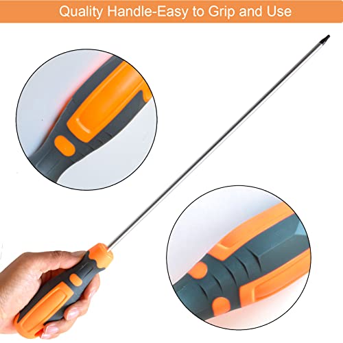 T15 Torx Screwdriver Extra Long, SKZIRI 12inch T15H Long Torx Security Screwdriver Blade Length S2 Steel (T15)