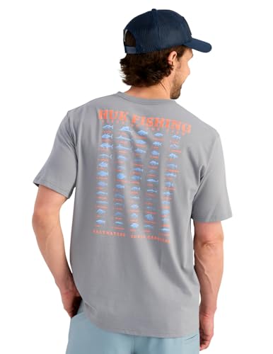 HUK Mens Performance Saltwater Fish Logo T-Shirt - Night Owl Large
