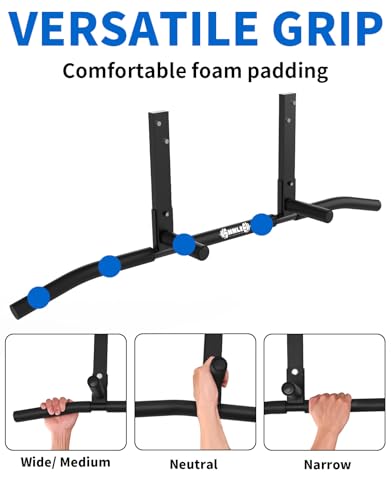 Joist Mounted Pull Up Bar - Ceiling Mount Chin Up Bar - Black