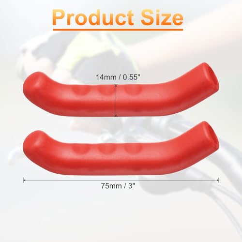 Silicone Bike Brake Lever Cover - Anti-Slip Red, 1 Pair