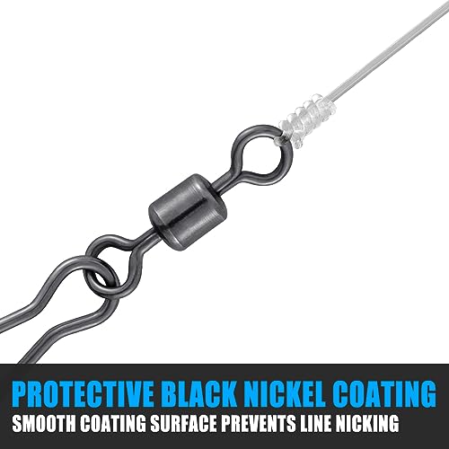 Fishing Speed Clips with Barrel Swivel - 20 Pack, #8-42LB