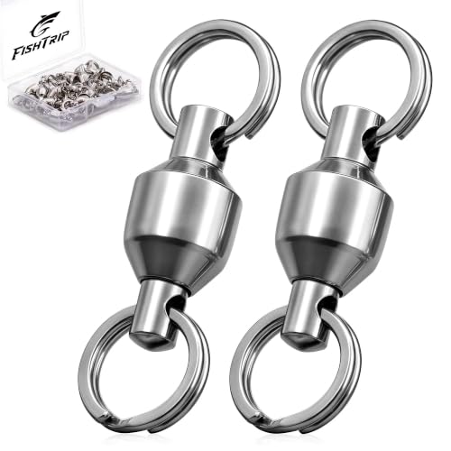 Ball Bearing Swivels with Split Rings - 25pcs for Saltwater Fishing