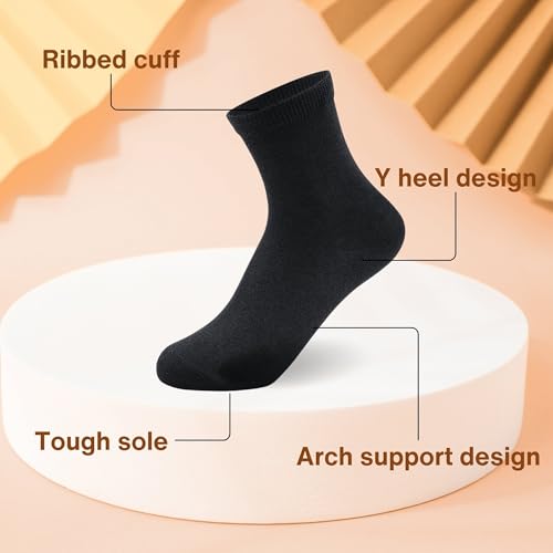 GENTABY Kids Socks 12 Pairs Boys Girls Athletic Crew for Ages 1-13