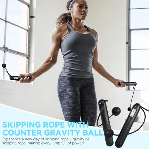 Adjustable Jump Rope with Counter - Cordless Weighted Skipping