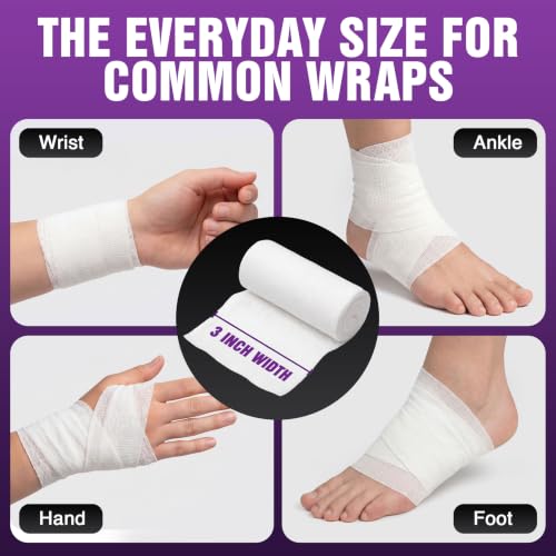 TenderGentle 12 Pack 3-Inch Sterile Conforming Stretch Gauze Rolls for Wounds