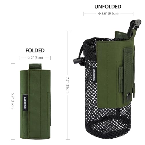 Tactical Molle Water Bottle Pouch - Army Green with Upgraded Straps