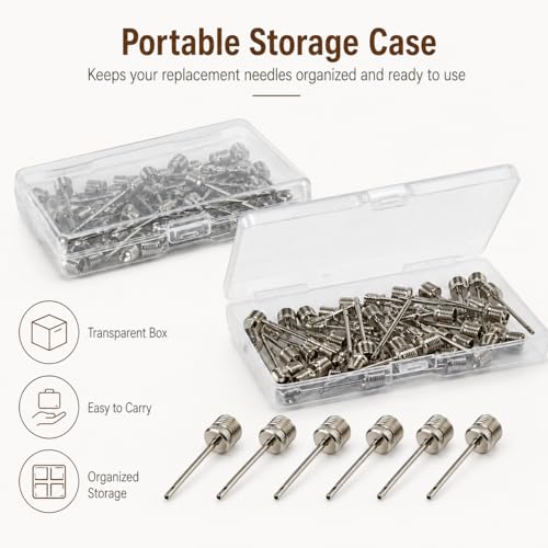 Universal Ball Pump Needles - 40 Pack Stainless Steel Inflation Pins