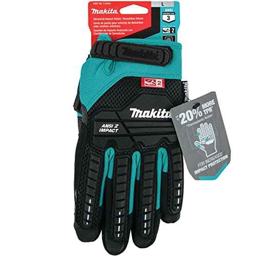 Makita T-04282 Advanced ANSI 2 Impact-Rated Demolition Gloves (Large)