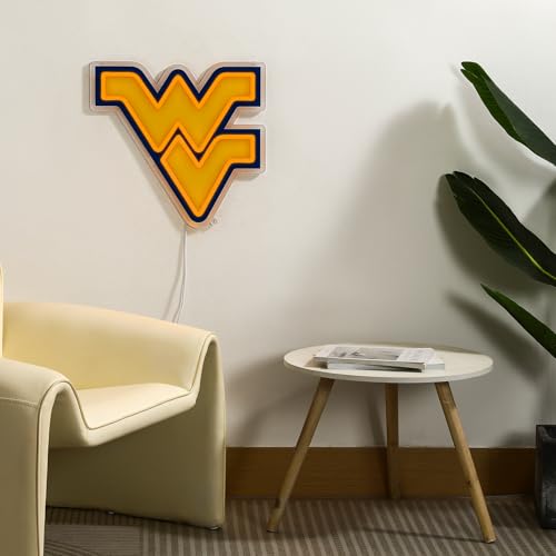 West Virginia Mountaineers LED Neon Sign - 15" x 14.28" with Adjustable Brightness