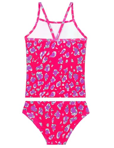 Girls 2 Piece Bathing Suit with Briefs - UPF 50+ Sun Protection, 3-4T Rose Purple