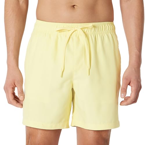 7" Quick-Dry Swim Trunk - Lightweight Breathable - Light Yellow, Small