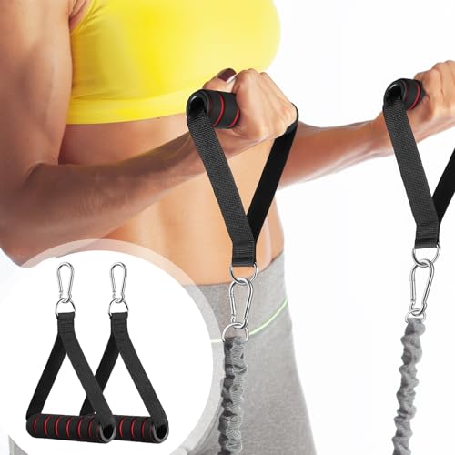 Resistance Band Handles with Carabiner Hooks for Fitness